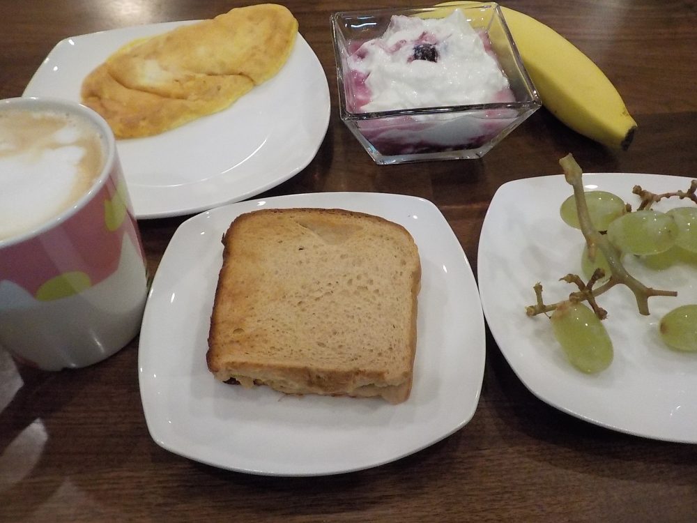 パン中心の朝食