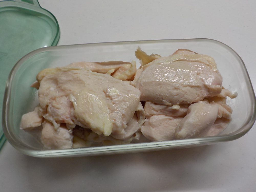 冷蔵保存した鶏ハム、しっとりと美味しい
